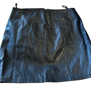 Classic Black Faux Leather Skirt
